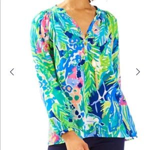 Lilly Pulitzer Elsa Top - Multi Purrfect - Medium
